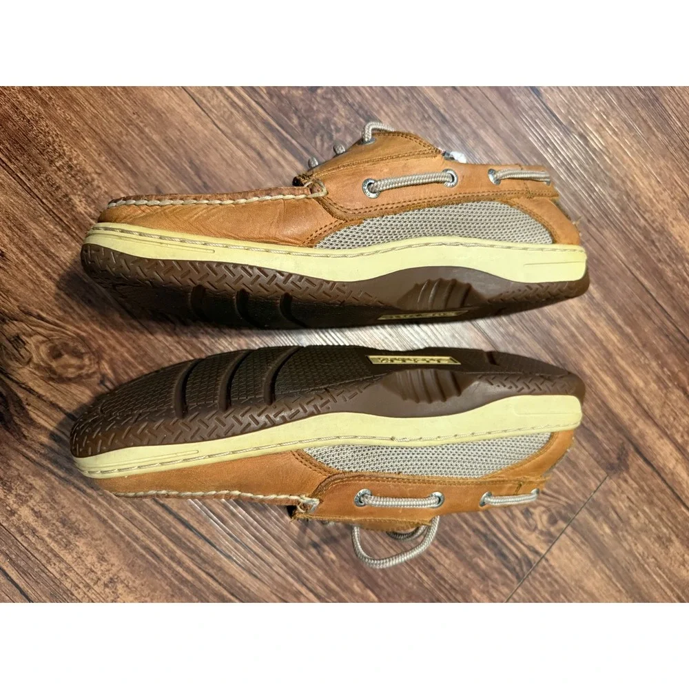 Sperry Top-Sider Billfish Mens 9.5M Tan Leather Mesh Boat Shoes 0799320 Loafers